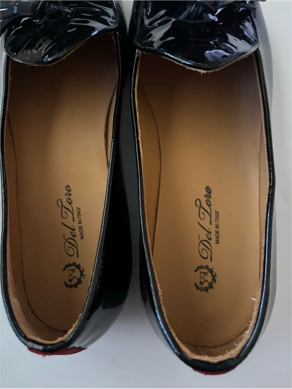 Del Toro Classic Black Patent Leather Tassel Loafers~like New ~ Size 10M